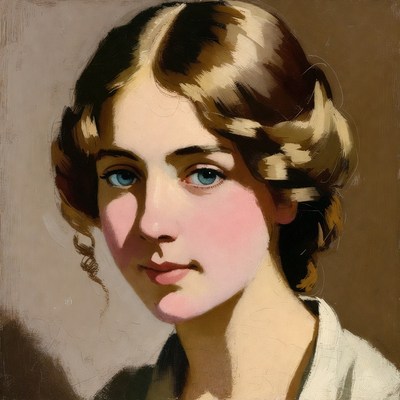 Portrait of young woman with wavy hair