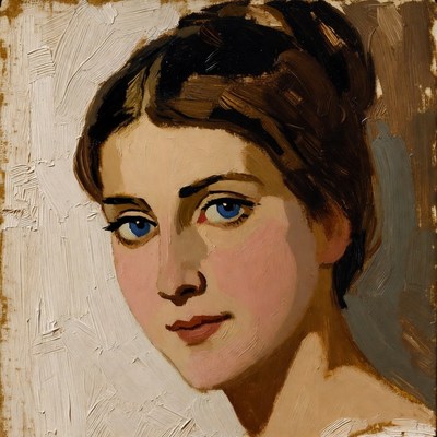 Portrait of woman with blue eyes