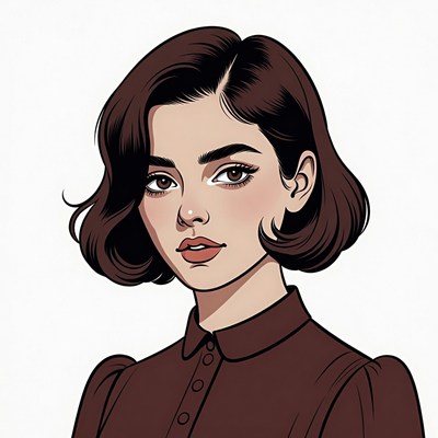 Portrait of woman in brown blouse