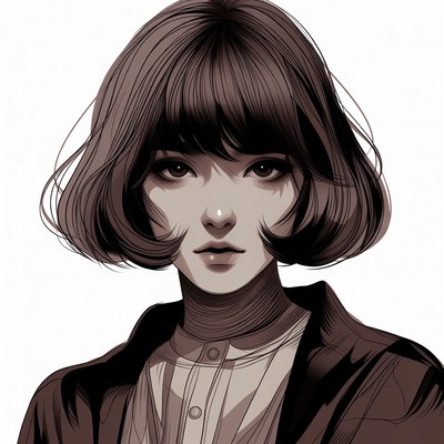 Anime girl with bob haircut