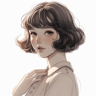 Anime girl with bob haircut