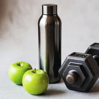 Green Apples, Water Bottle, Dumbbell