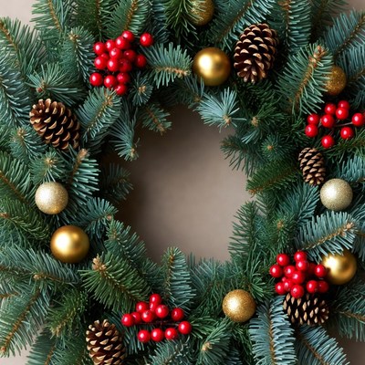 Christmas Wreath with Pine Cones