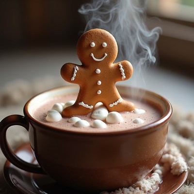 Gingerbread Man on Hot Chocolate