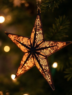 Glowing Filigree Star Christmas Ornament