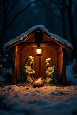 Nativity Scene with Mary and Baby Jesus
