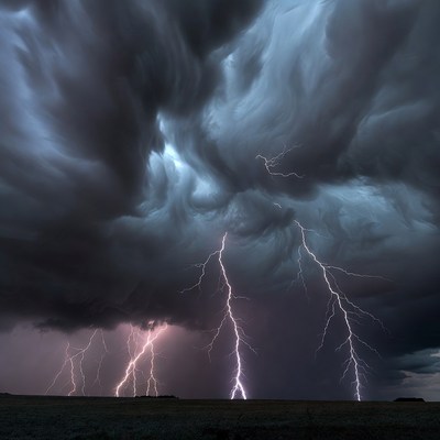 Dramatic Lightning Storm Clouds