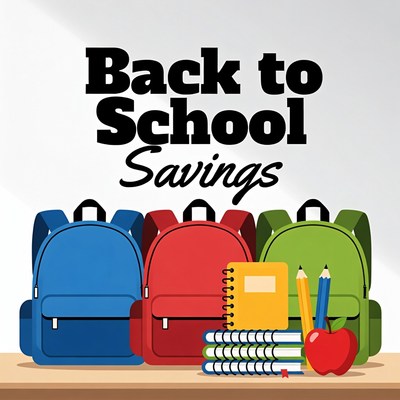 Back to School Savings Backpacks Illustration