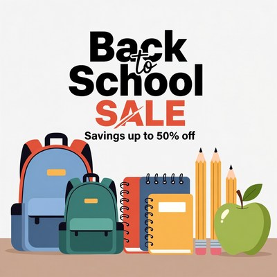 Back to School Sale Backpacks Notebooks