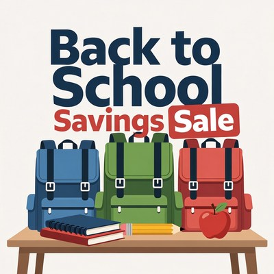 Back to School Savings Sale Illustration