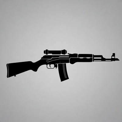 AK-74 Rifle Silhouette with Scope