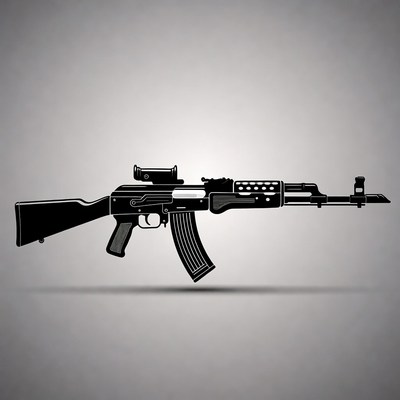 AK-47 Rifle Silhouette Illustration