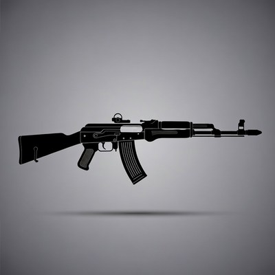 AK-47 Rifle Silhouette Illustration