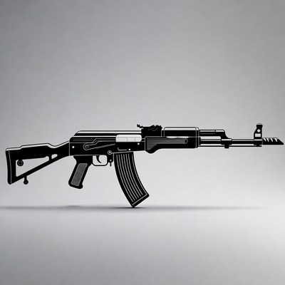 AK-47 Silhouette Vector Illustration