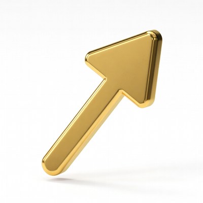 Shiny Gold Arrow Icon