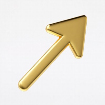 Golden 3D Arrow Icon