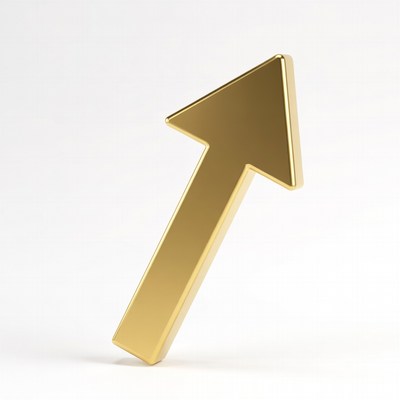 Golden 3D Arrow Pointing Up