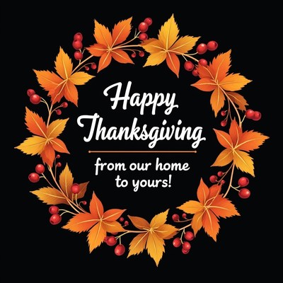 Happy Thanksgiving Wreath Illustration