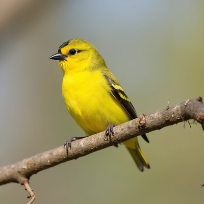 Yellow Warbler perched on branch