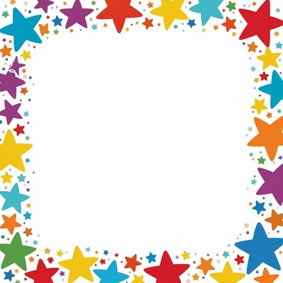 Colorful Stars Border Frame