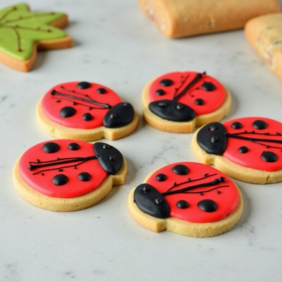 Ladybug Cookies on White Surface
