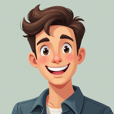 Smiling young man illustration