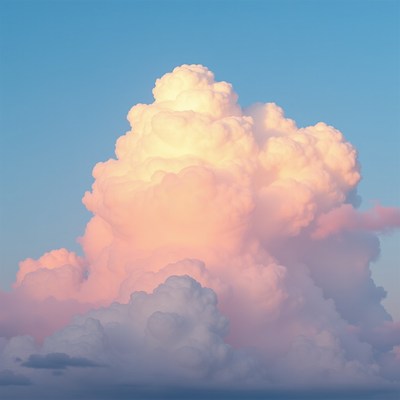 Fluffy Cumulus Clouds in Blue Sky