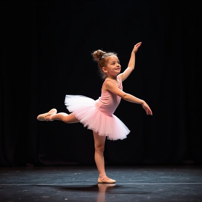 Young girl doing ballet pose