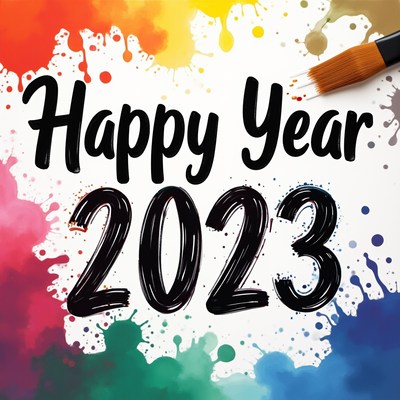 Happy New Year 2023 Paint Splatter