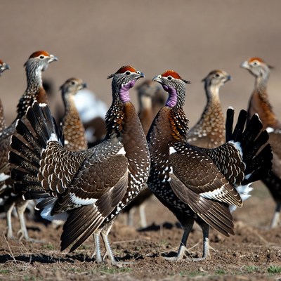 Group of Scaled Quail in Field