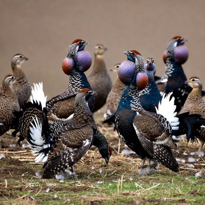 Group of Western Quails Displaying