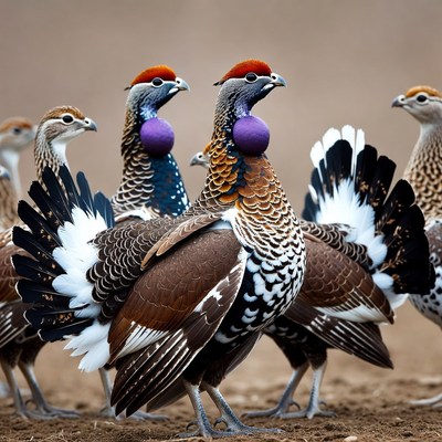 Group of Lady Amherst Quail