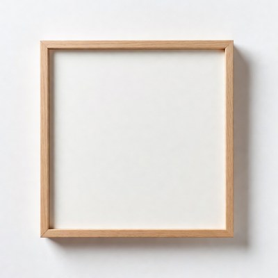 Empty Oak Wood Picture Frame
