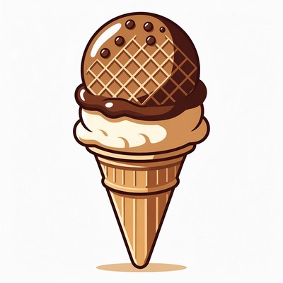 Chocolate Waffle Ice Cream Cone