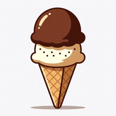 Chocolate Vanilla Ice Cream Cone