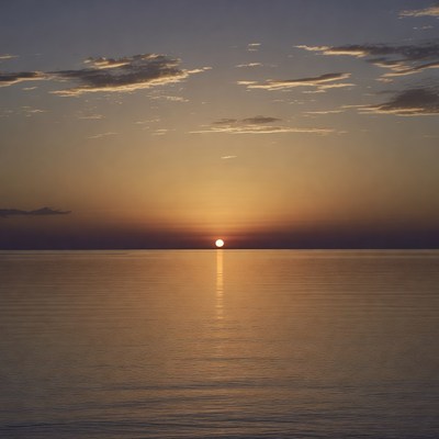 Sunset over calm ocean