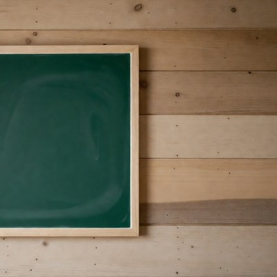 Green Chalkboard on Wooden Wall