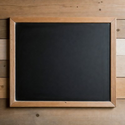 Blank Chalkboard on Wooden Wall