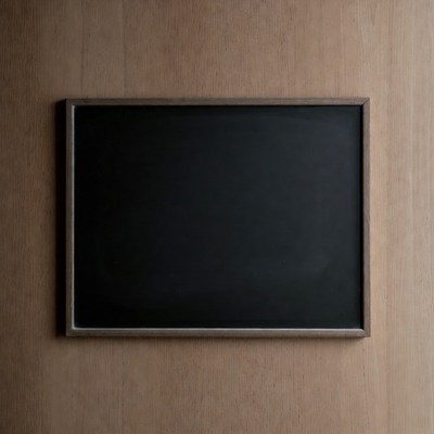 Framed Black Chalkboard on Wood Wall