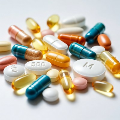 Colorful Assortment of Pills and Capsules