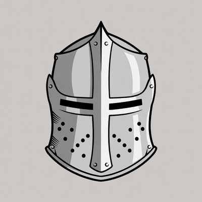 Medieval Knight Helmet Illustration