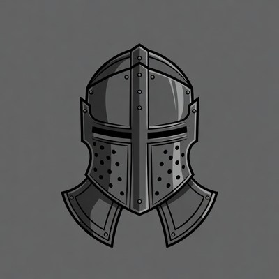 Medieval Knight Helmet Illustration