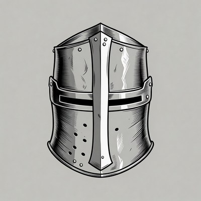 Medieval Knight Helmet Illustration