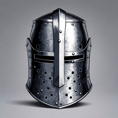 Medieval Knight Helmet Illustration