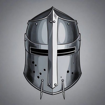 Medieval Knight Helmet Illustration