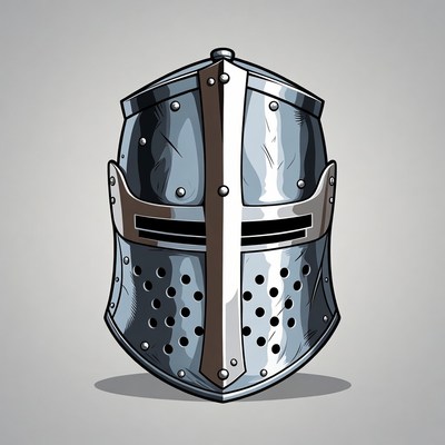 Medieval Knight Helmet Illustration