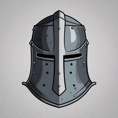 Medieval Knight Helmet Illustration