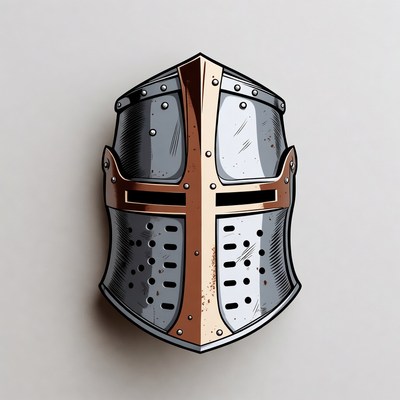 Medieval Knight Helmet Illustration