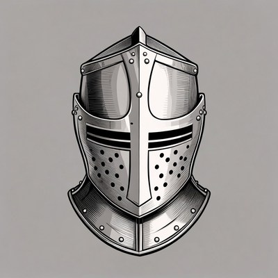 Medieval Knight Helmet Illustration