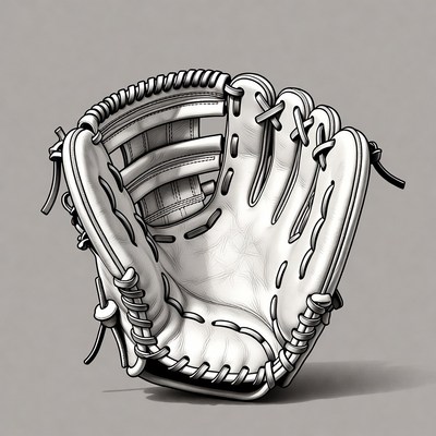 White baseball glove illustration
